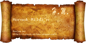 Hornok Milán névjegykártya